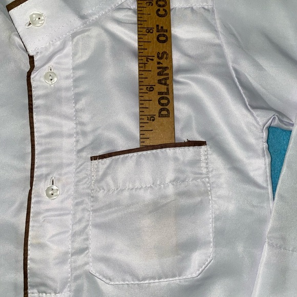 Throbe prayer robe silky white long sleeve mock neck chest pocket NEW size S - Picture 7 of 7